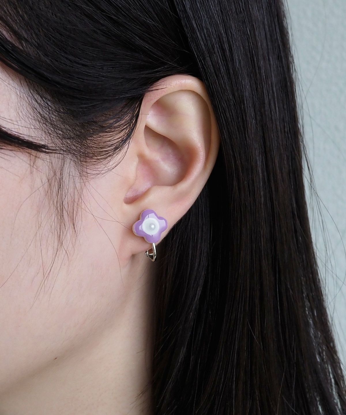 美濃焼陶器小花パールPOPカラーイヤリング【MIKELO】