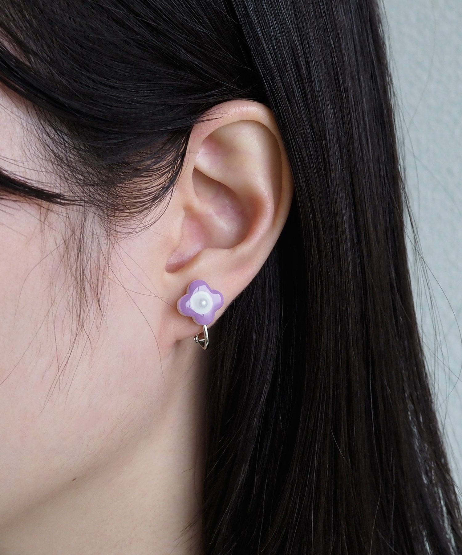 美濃焼陶器小花パールPOPカラーイヤリング【MIKELO】