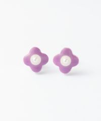 美濃焼陶器小花パールPOPカラーチタンポストピアス【MIKELO】