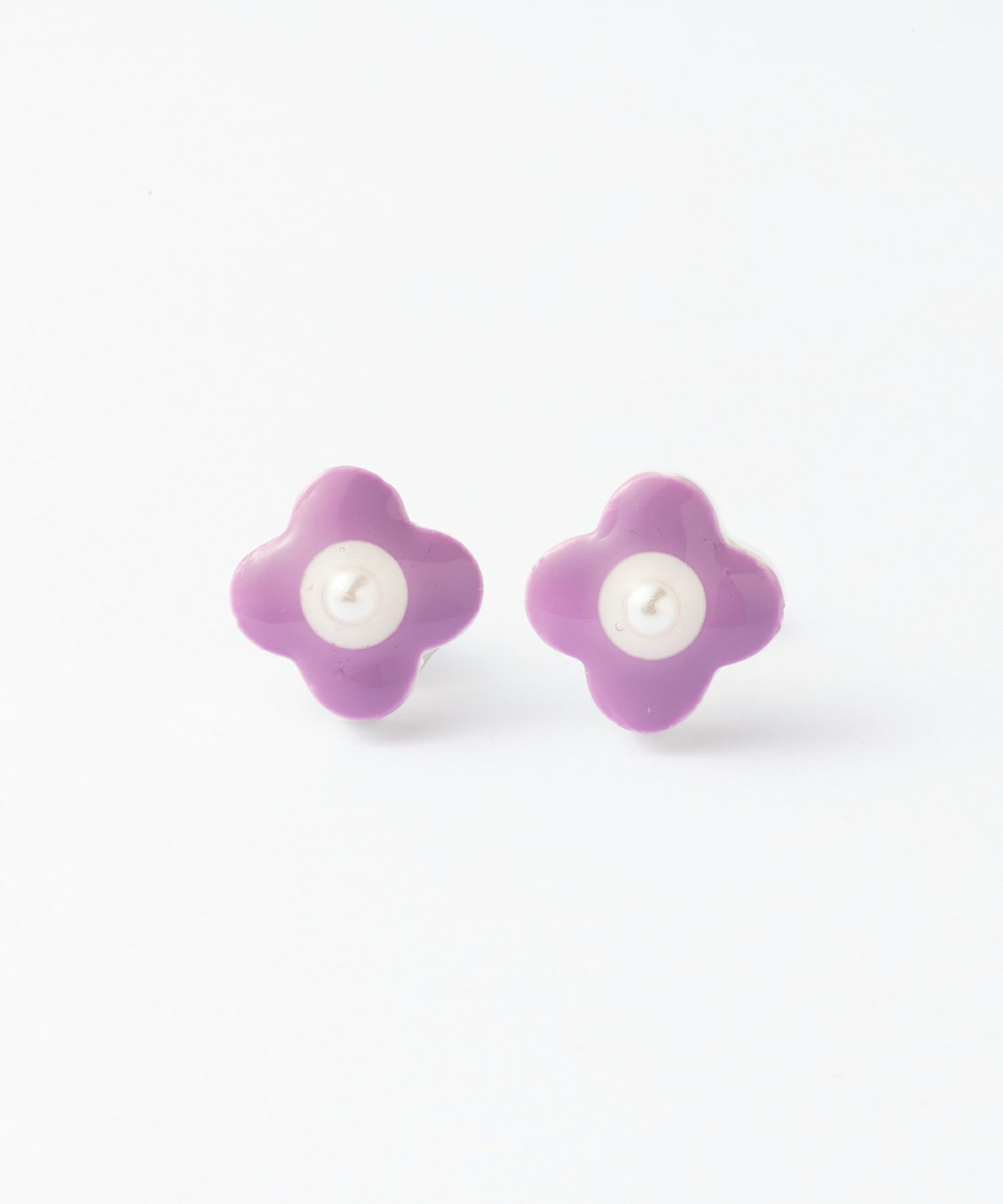 美濃焼陶器小花パールPOPカラーチタンポストピアス【MIKELO】