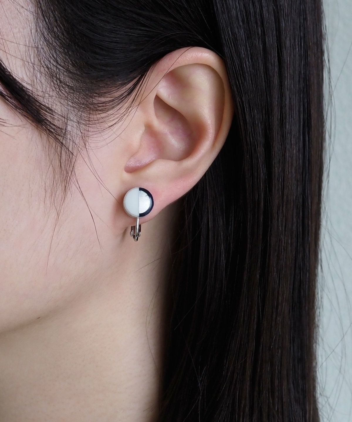 美濃焼陶器ハーフラインイヤリング【MIKELO】