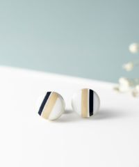 美濃焼陶器クラシックラインイヤリング(10mm)【MIKELO】