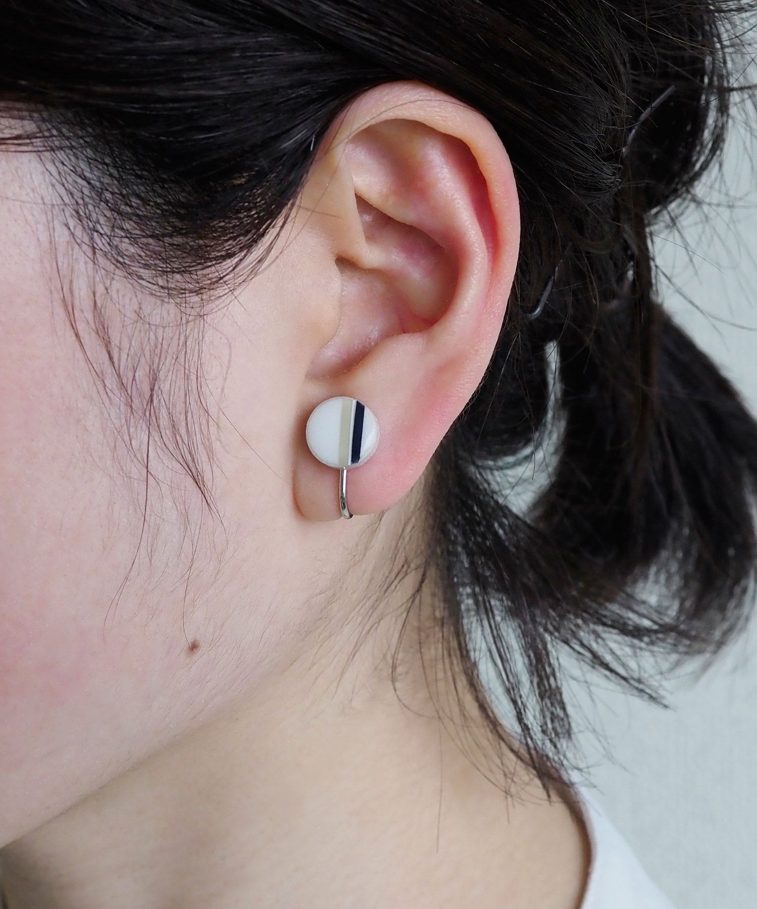 美濃焼陶器クラシックラインイヤリング(10mm)【MIKELO】