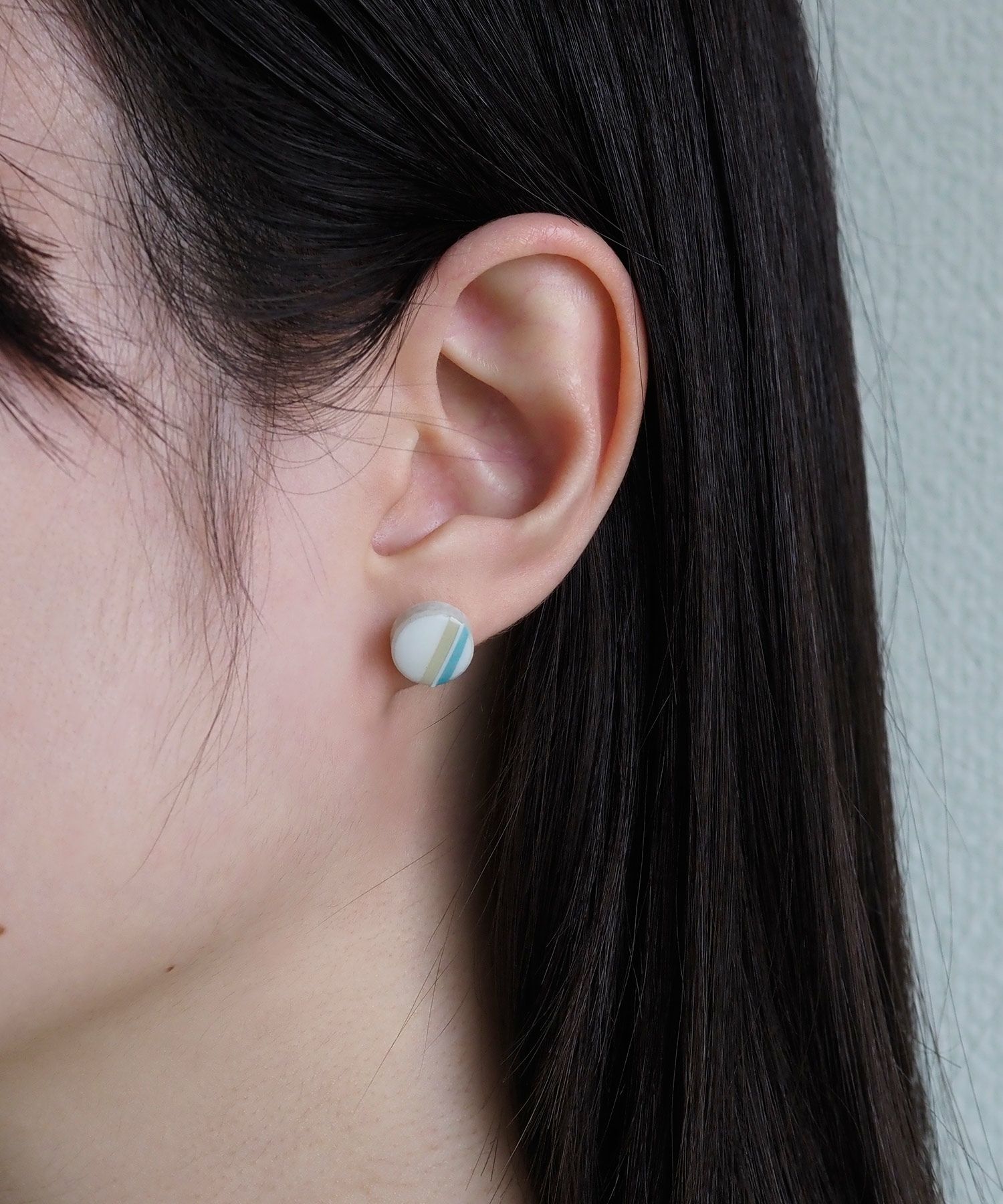 美濃焼陶器クラシックラインチタンポストピアス(10mm)【MIKELO】