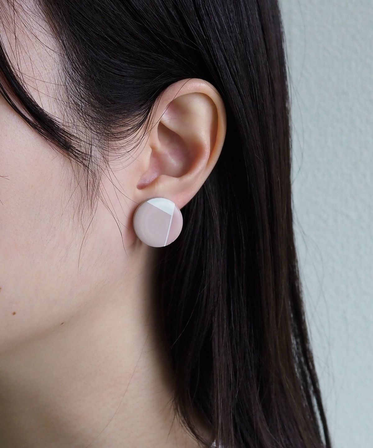 美濃焼陶器モダンラインチタンポストピアス【MIKELO】