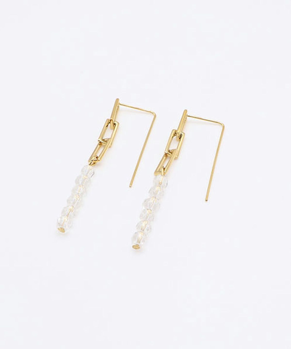 スクエアチェーンフックサージカルステンレスピアス