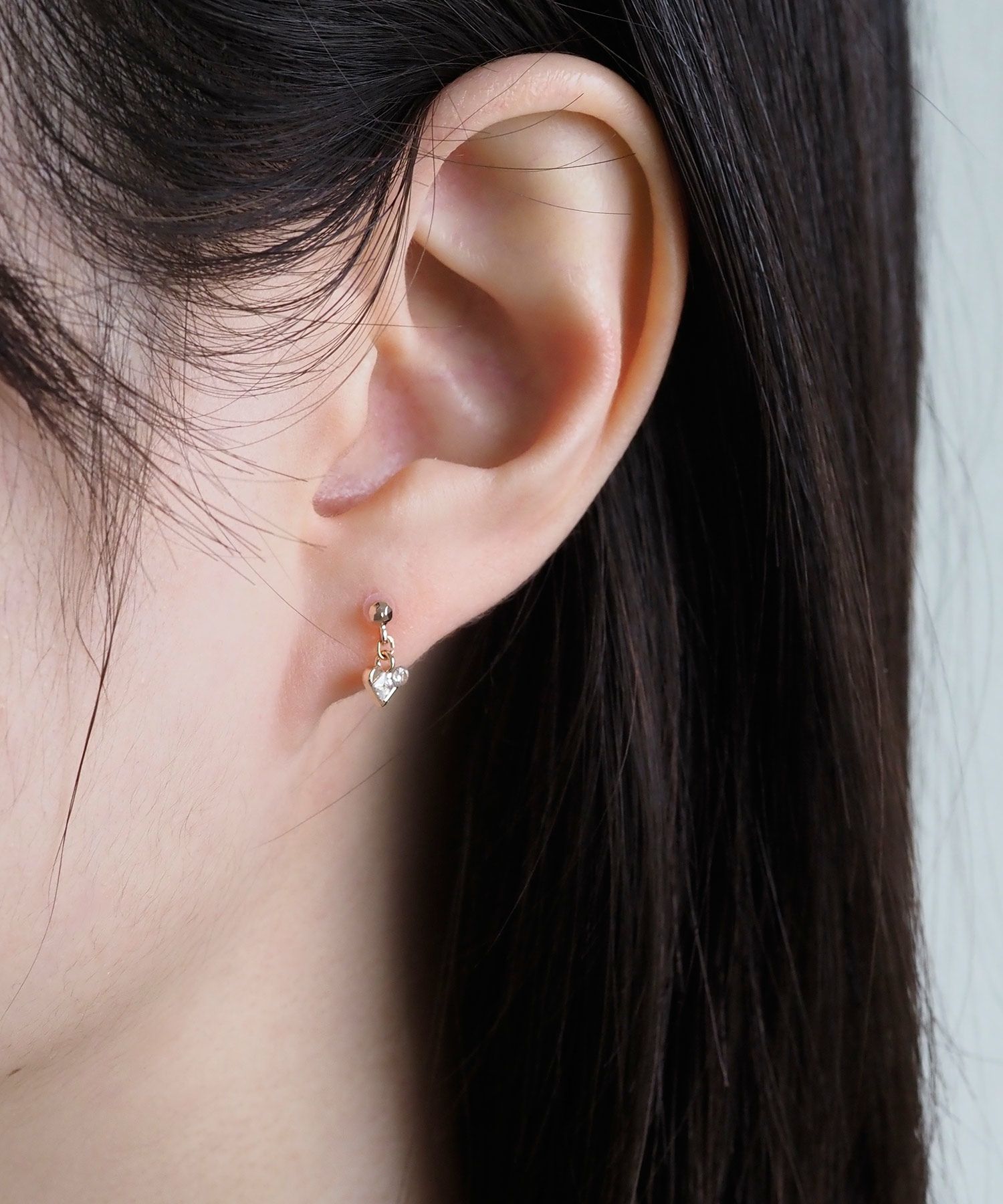 ミニハートセラミックポストピアス