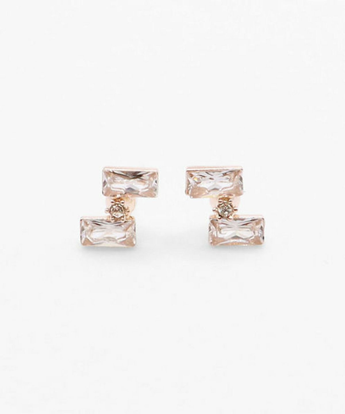 ミニスクエアビジューセラミックポストピアス