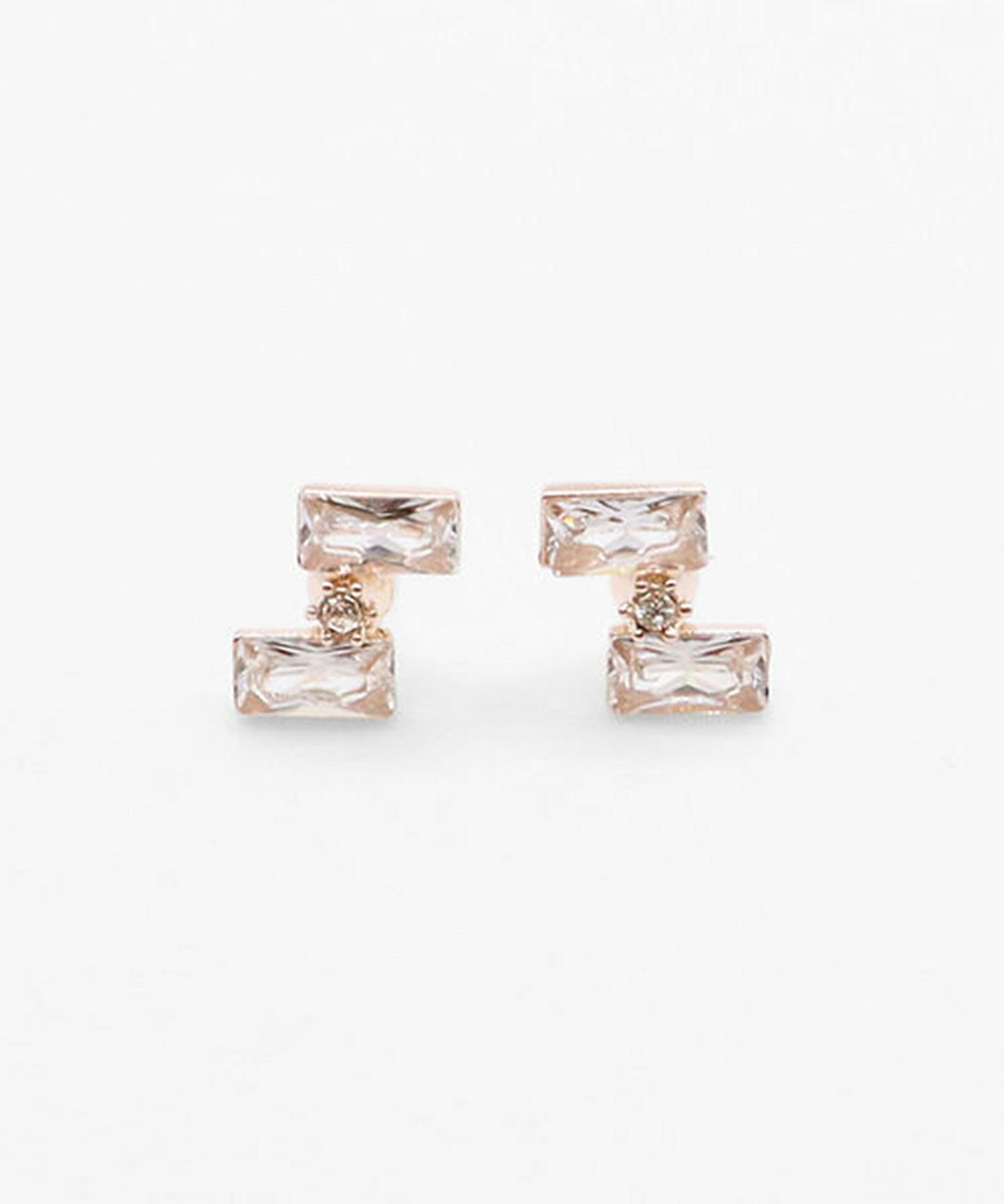 ミニスクエアビジューセラミックポストピアス