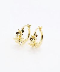 メタルフラワーフープピアス1