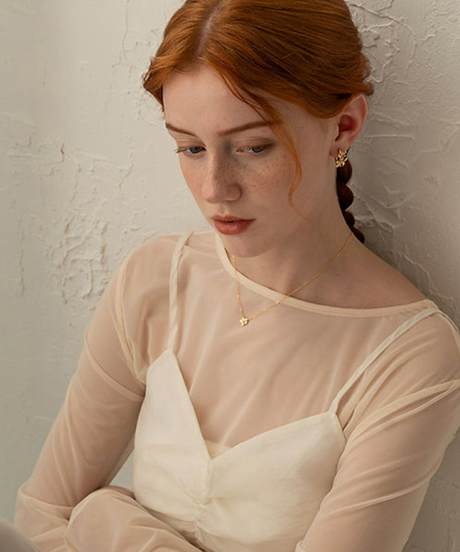 メタルフラワーフープピアス1