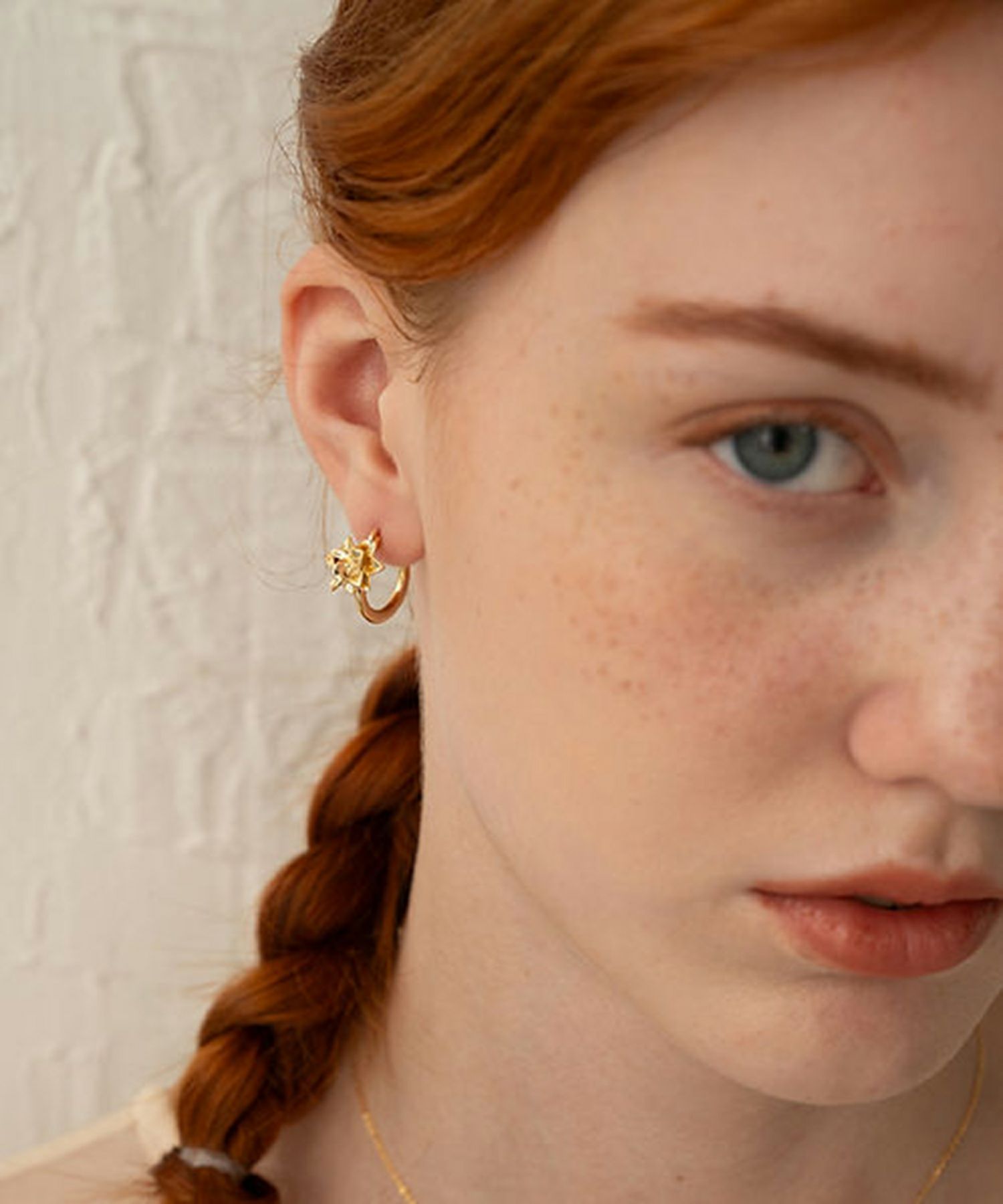 メタルフラワーフープピアス3