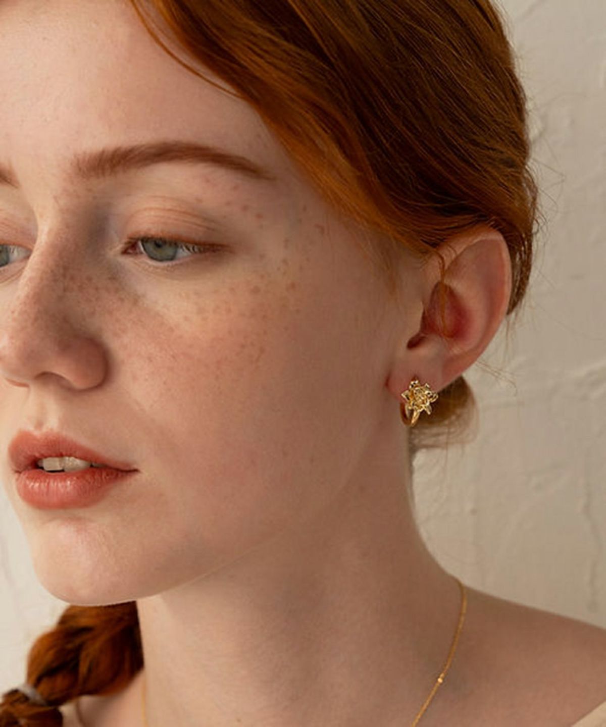 メタルフラワーフープピアス3