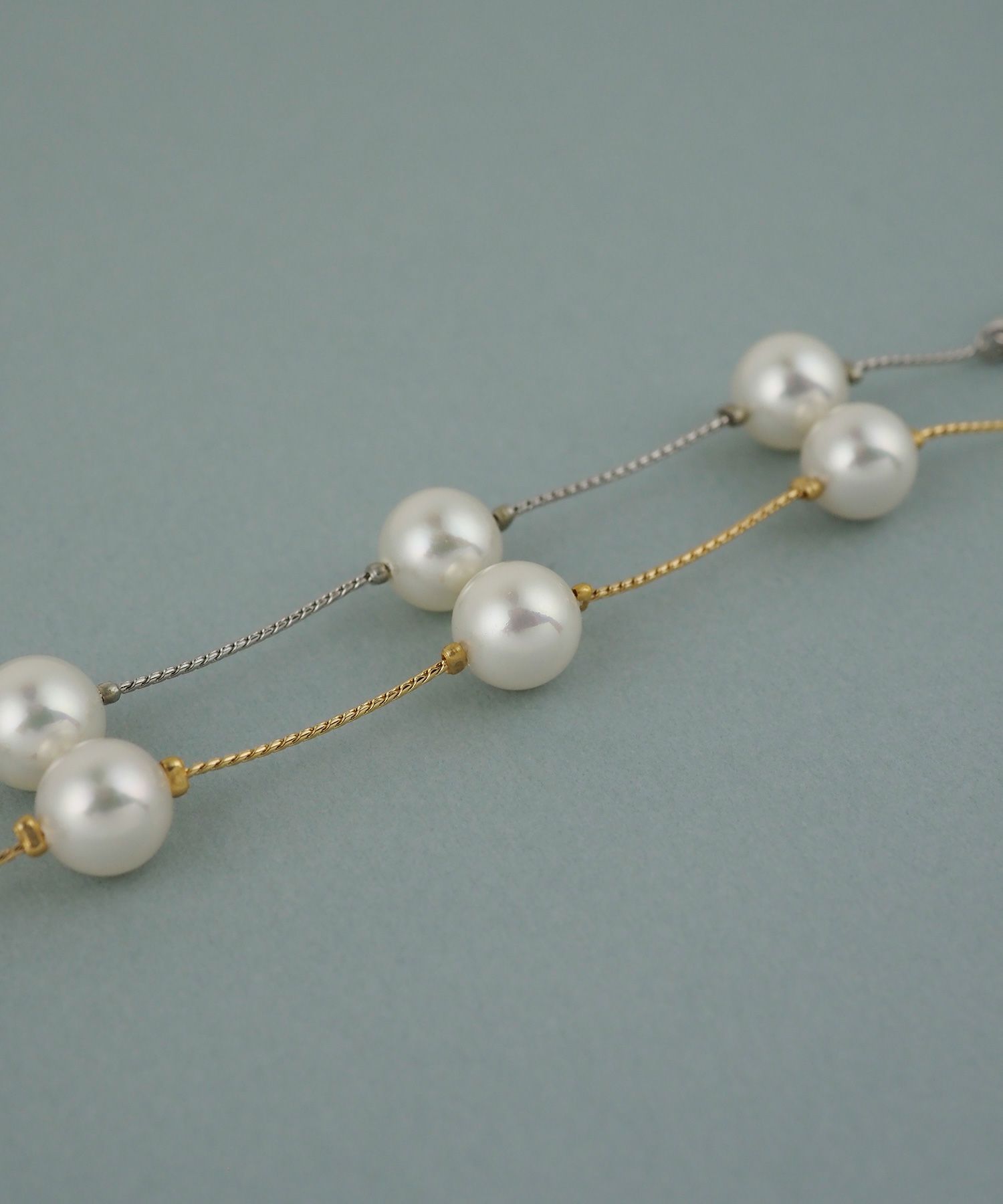 磨き貝パールステーションブレスレット【JUNO PREMIUM】