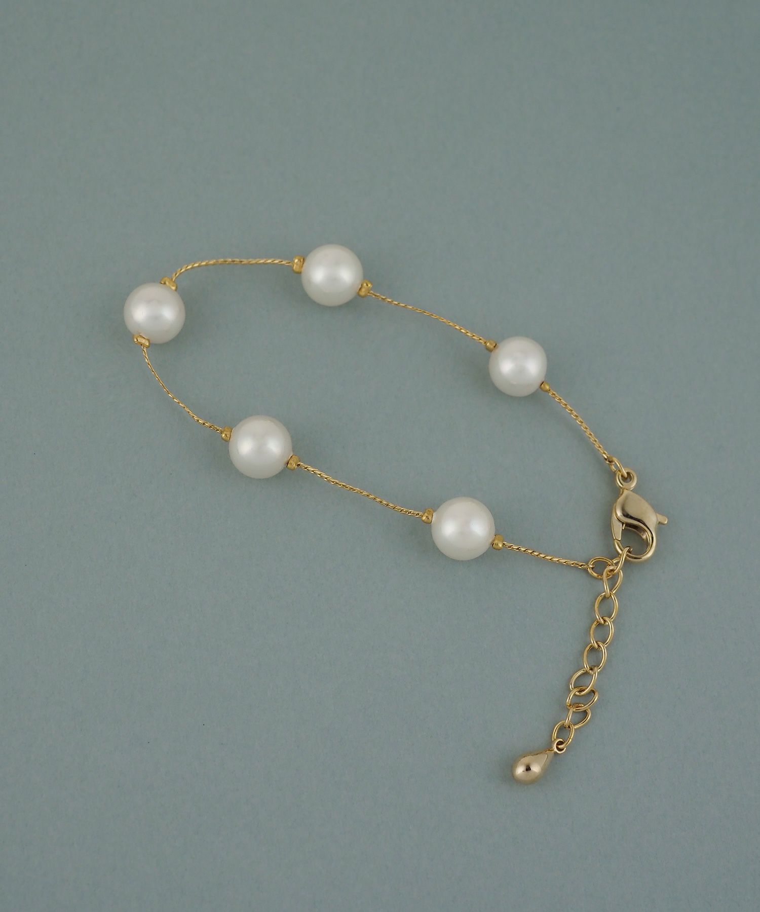 磨き貝パールステーションブレスレット【JUNO PREMIUM】