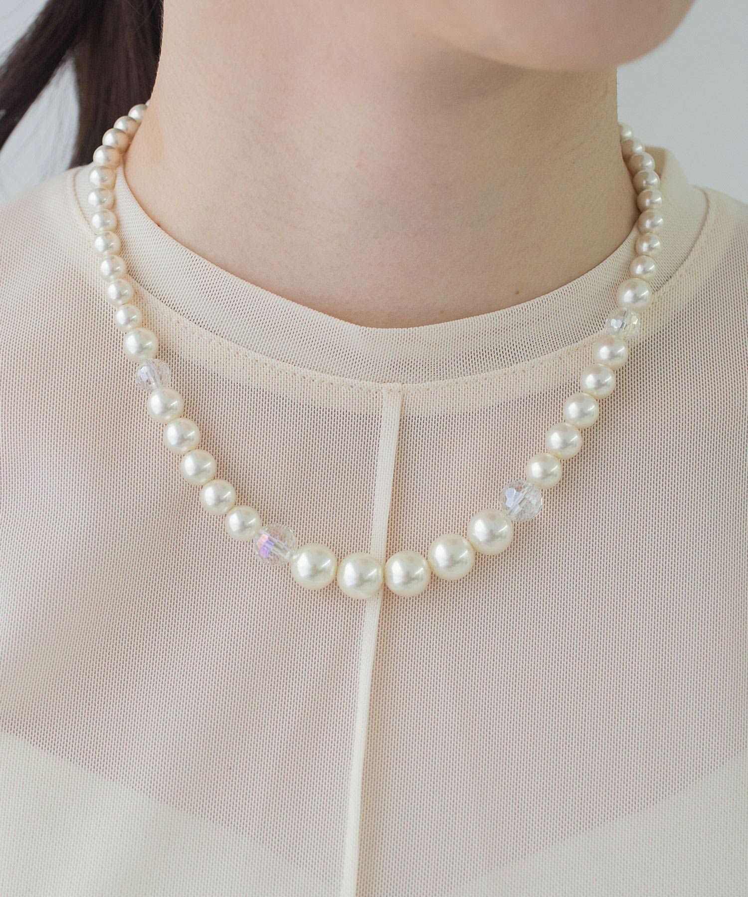 磨き貝パールグラデーションネックレス【JUNO PREMIUM】