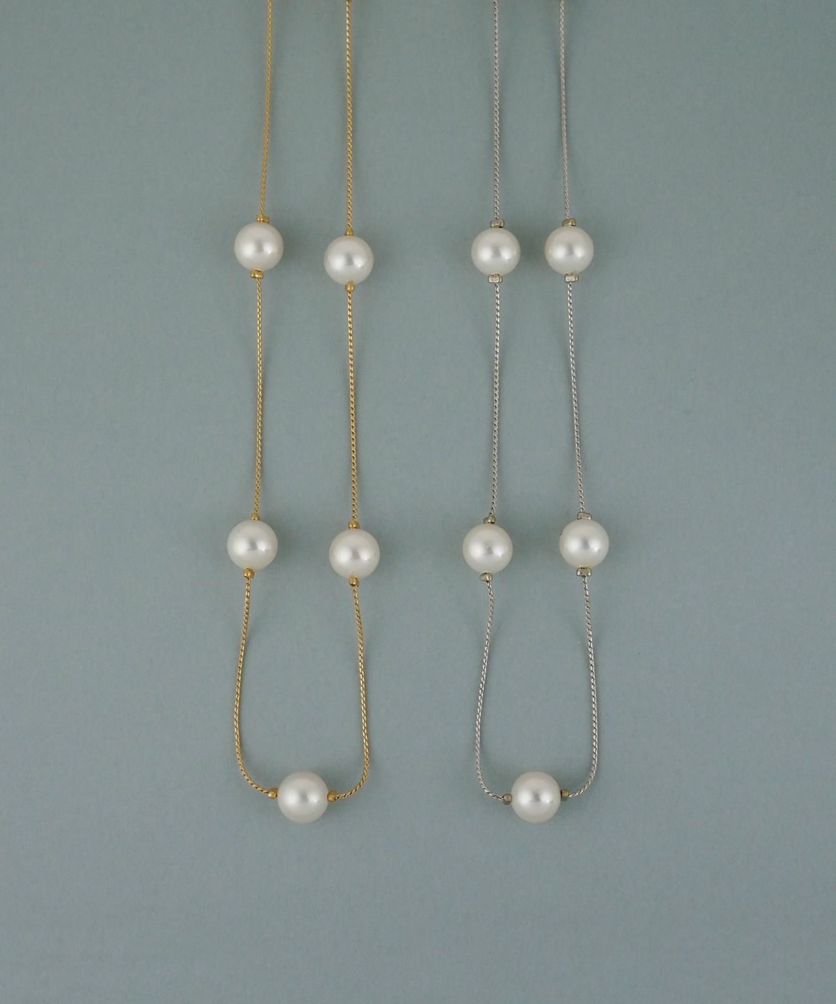 磨き貝パールステーションネックレス【JUNO PREMIUM】