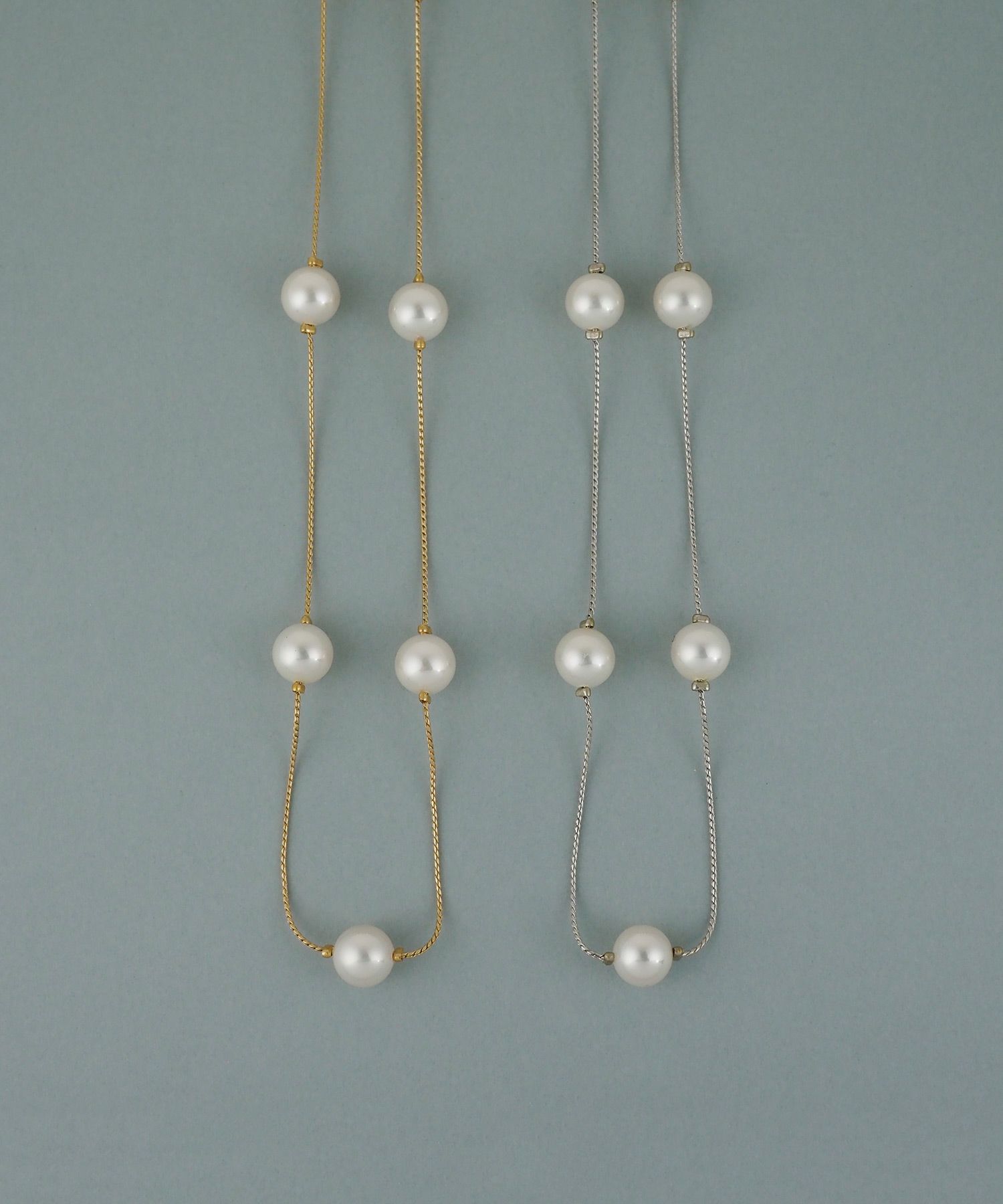 磨き貝パールステーションネックレス【JUNO PREMIUM】