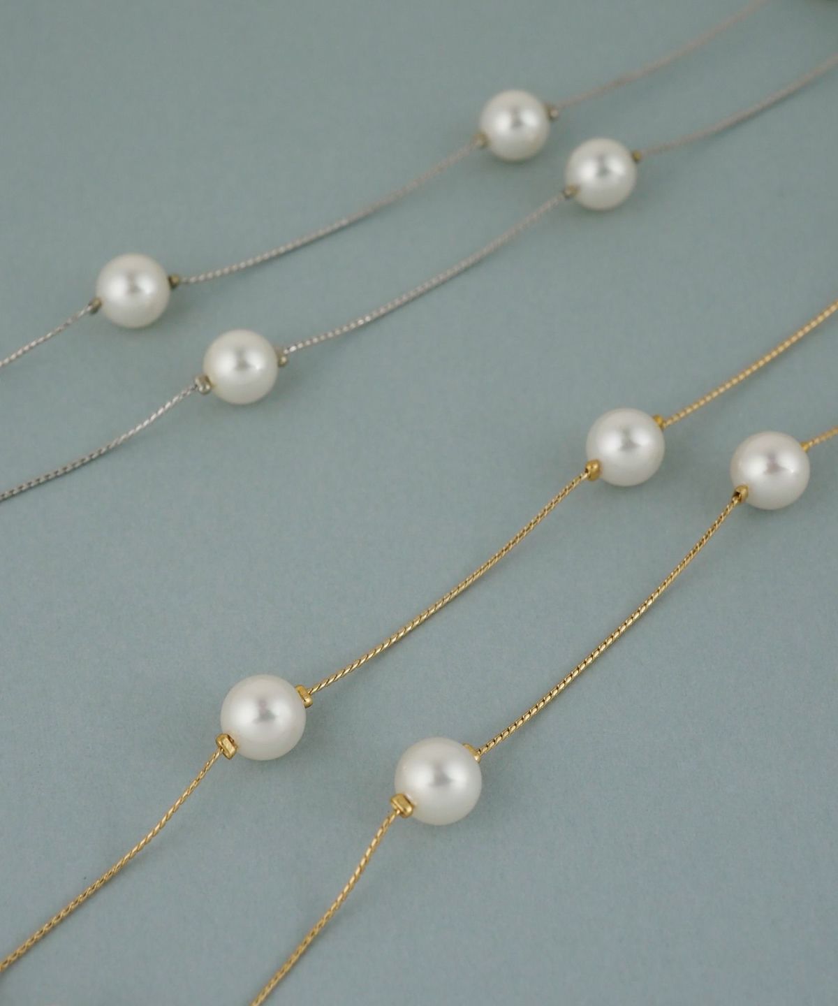 磨き貝パールステーションネックレス【JUNO PREMIUM】