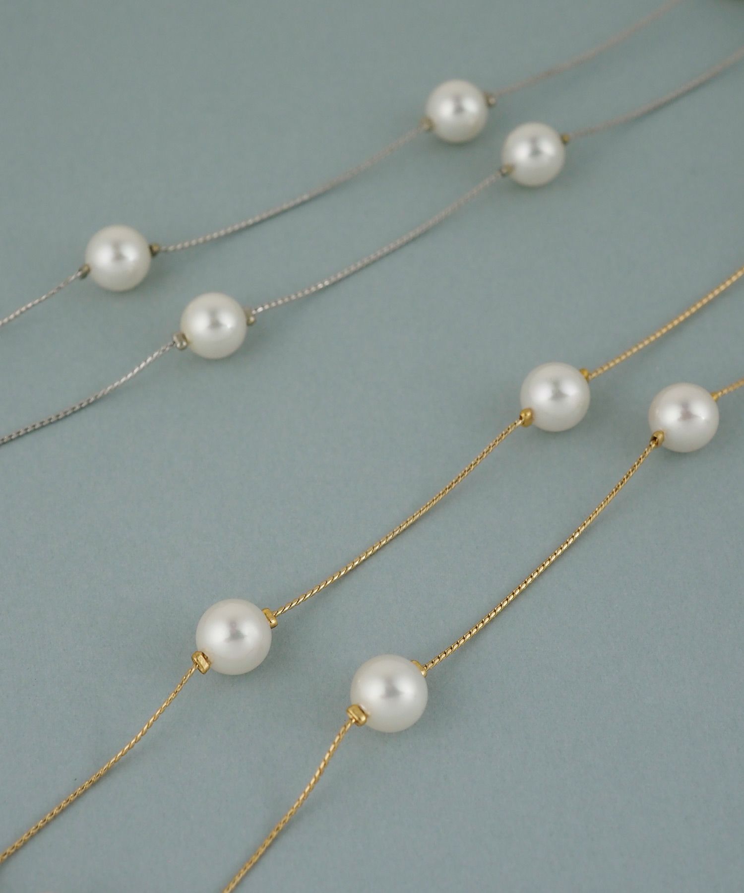 磨き貝パールステーションネックレス【JUNO PREMIUM】