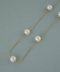 磨き貝パールステーションネックレス【JUNO PREMIUM】