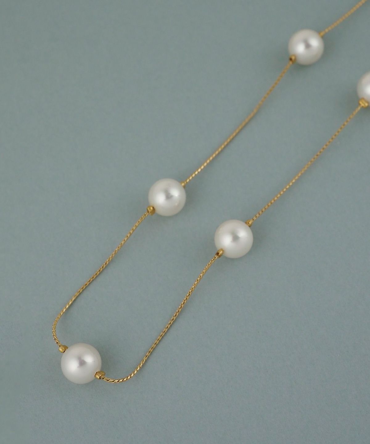 磨き貝パールステーションネックレス【JUNO PREMIUM】