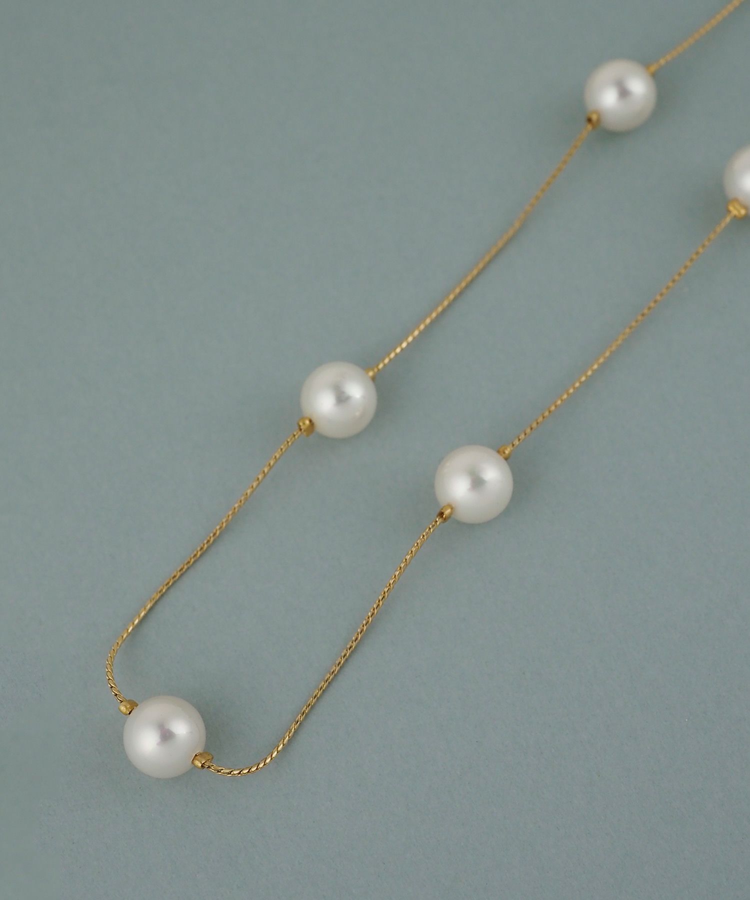 磨き貝パールステーションネックレス【JUNO PREMIUM】