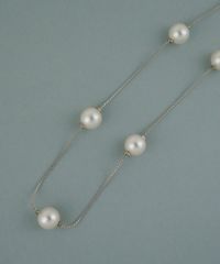 磨き貝パールステーションネックレス【JUNO PREMIUM】