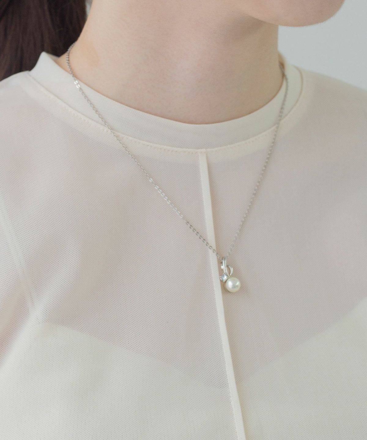 磨き貝パールヒネリビジューネックレス【JUNO PREMIUM】