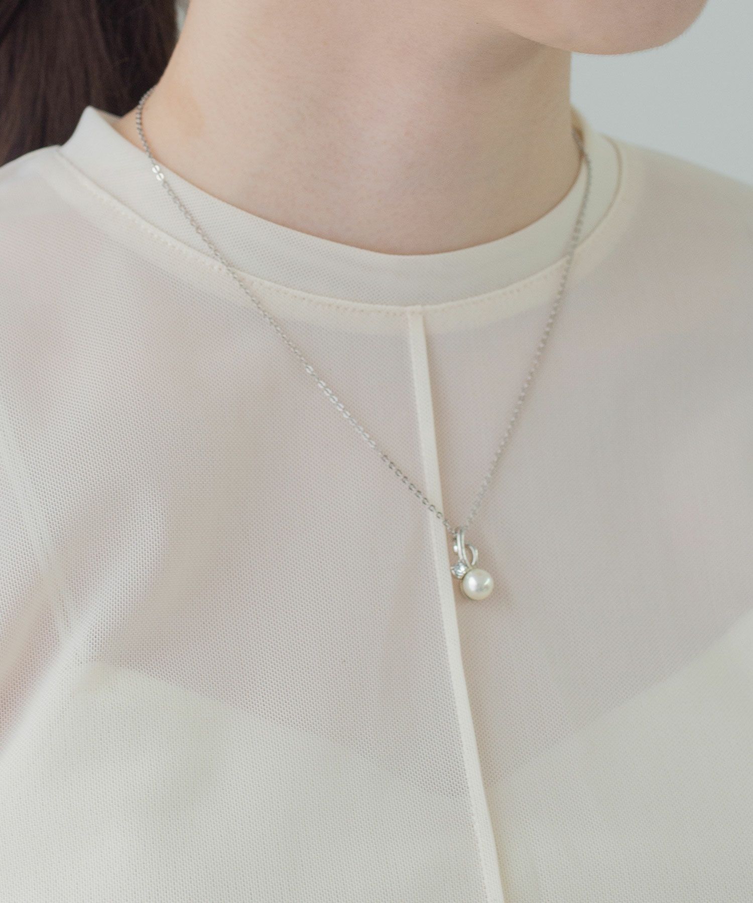 磨き貝パールヒネリビジューネックレス【JUNO PREMIUM】