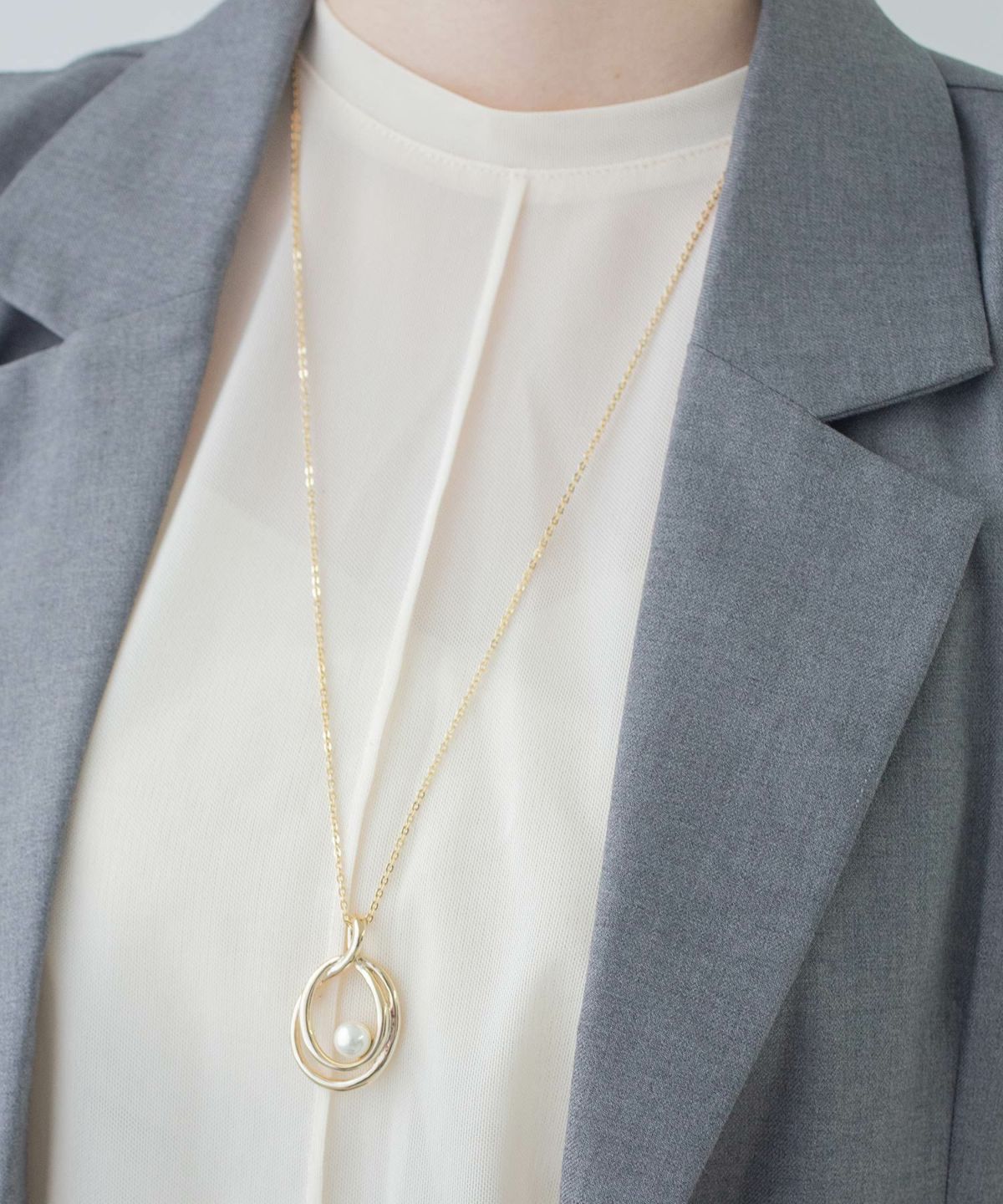 磨き貝パールシズクロングネックレス【JUNO PREMIUM】