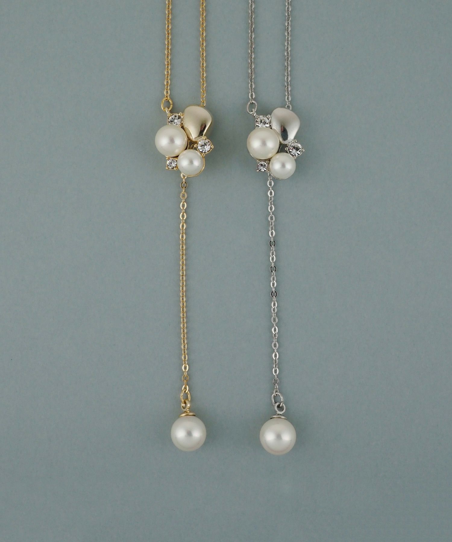 磨き貝パールY字ロングネックレス【JUNO PREMIUM】