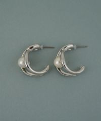 磨き貝パールヒネリフープチタンポストピアス【JUNO PREMIUM】