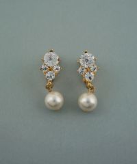 磨き貝パールビジューイヤリング【JUNO PREMIUM】