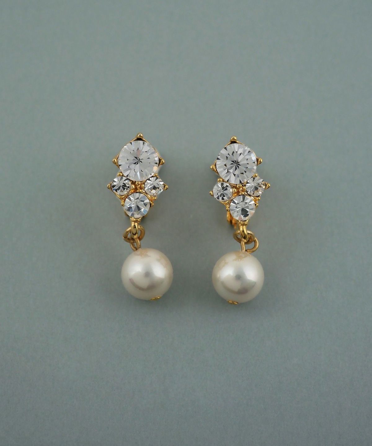 磨き貝パールビジューイヤリング【JUNO PREMIUM】