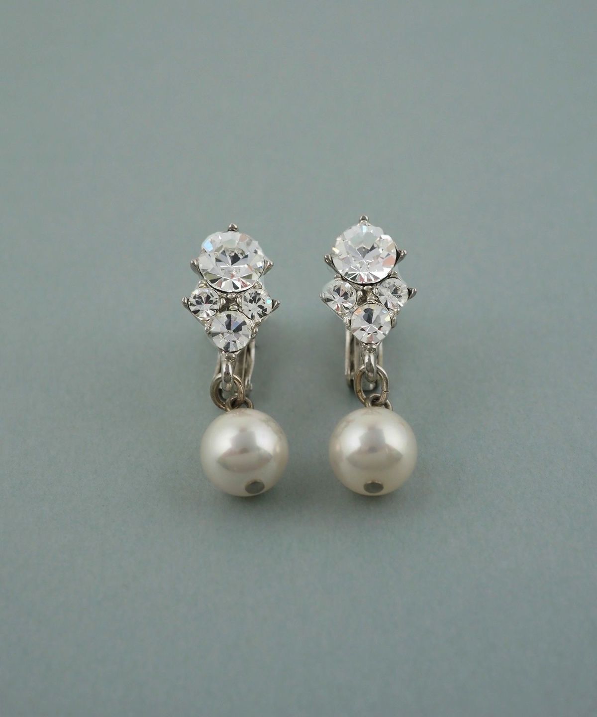 磨き貝パールビジューイヤリング【JUNO PREMIUM】