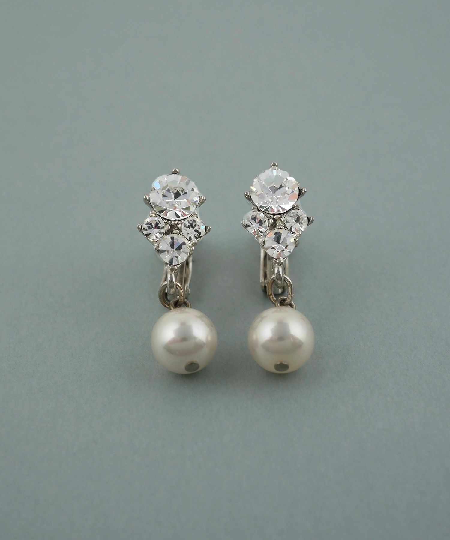 磨き貝パールビジューイヤリング【JUNO PREMIUM】