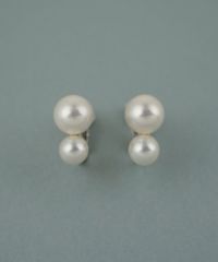 磨き貝パールダブルイヤリング【JUNO PREMIUM】