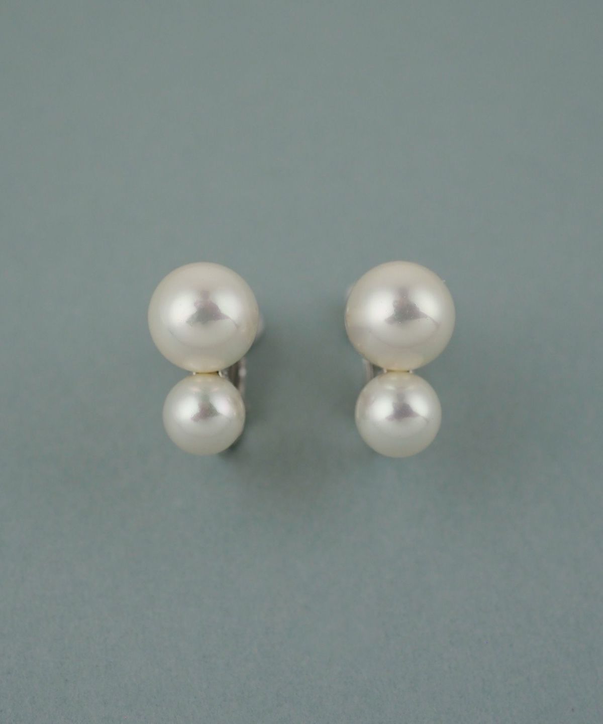 磨き貝パールダブルイヤリング【JUNO PREMIUM】
