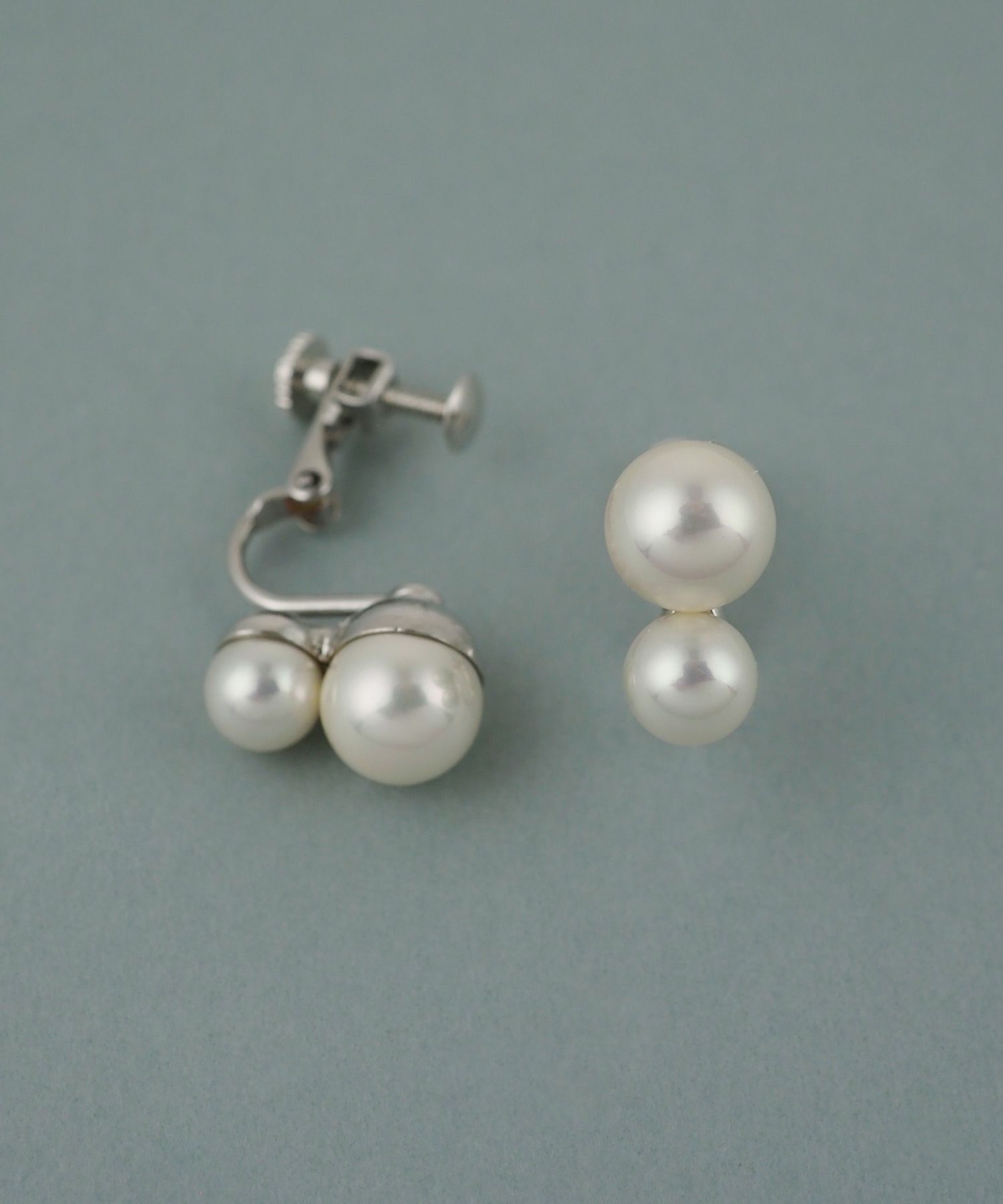 磨き貝パールダブルイヤリング【JUNO PREMIUM】