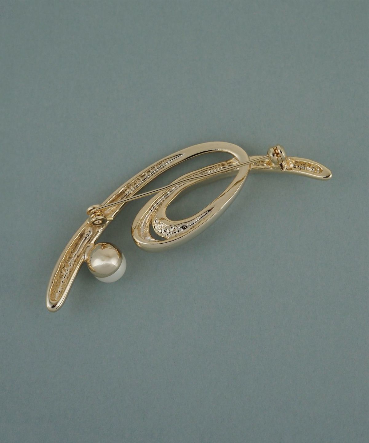 磨き貝パールニュアンスラインブローチ【JUNO PREMIUM】