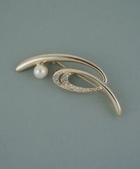 磨き貝パールニュアンスラインブローチ【JUNO PREMIUM】