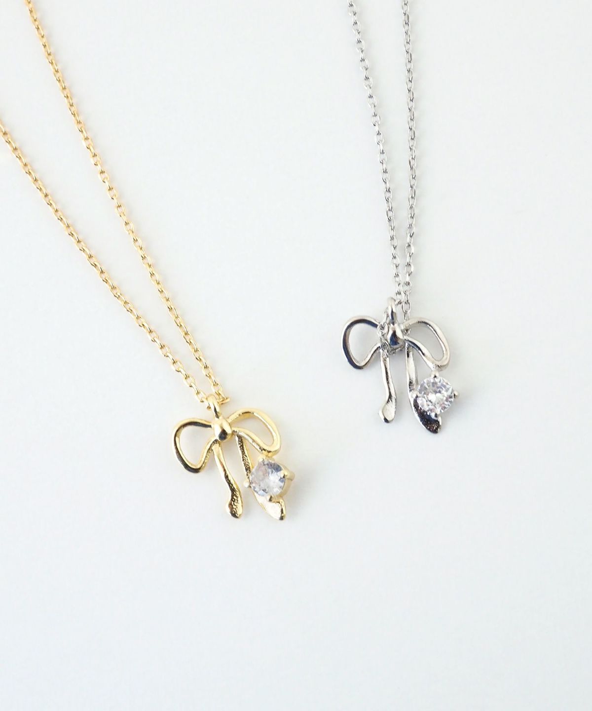 リボンストーンプチペンダント【MUK】