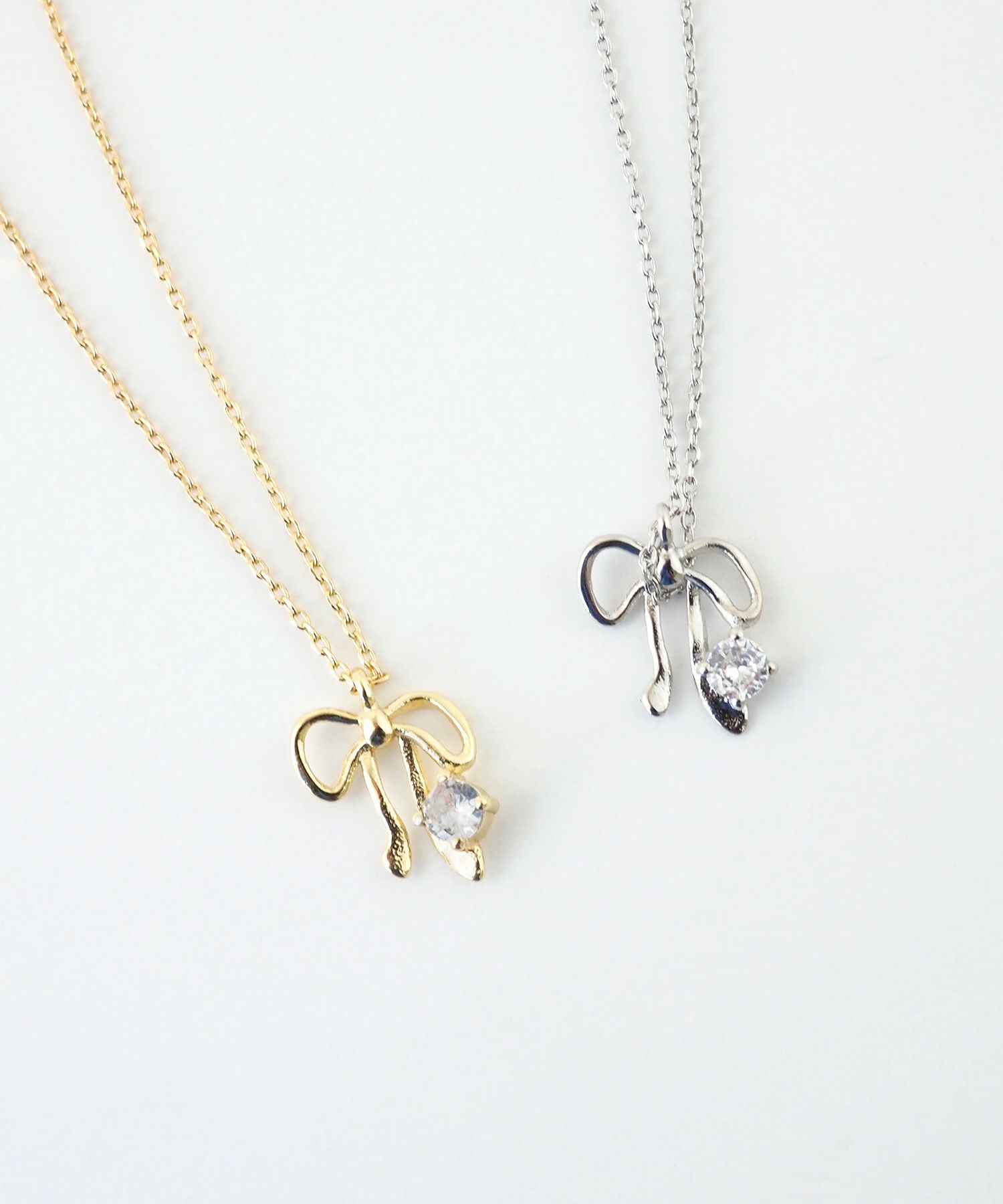 リボンストーンプチペンダント【MUK】