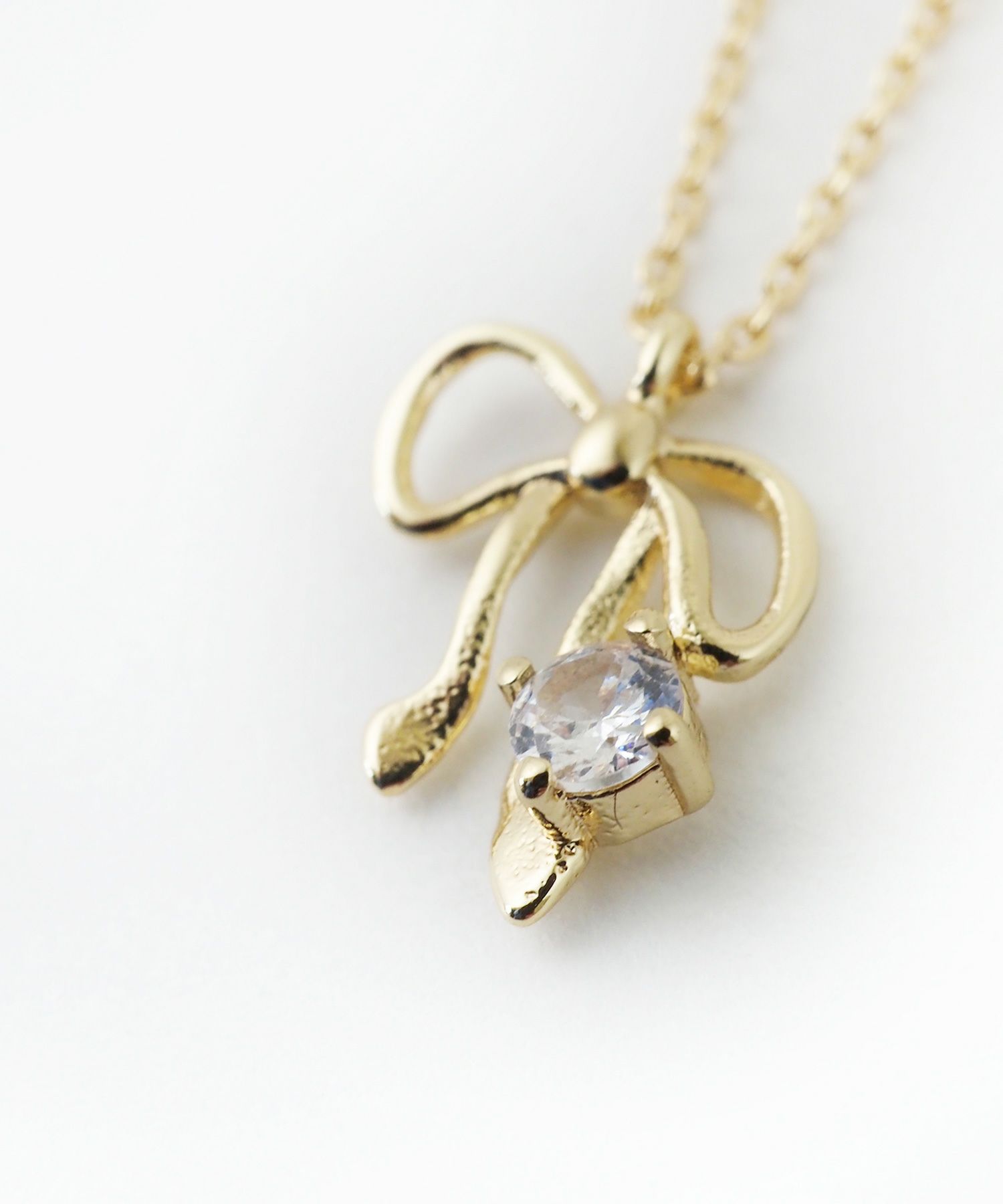 リボンストーンプチペンダント【MUK】