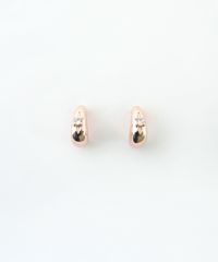 ピンクゴールドカーブメタルチタンポストピアス