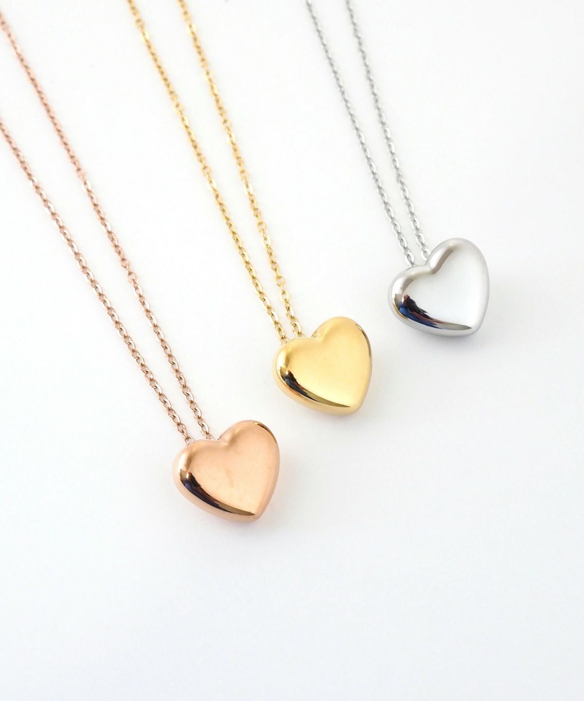 メタルハートステンレスネックレス