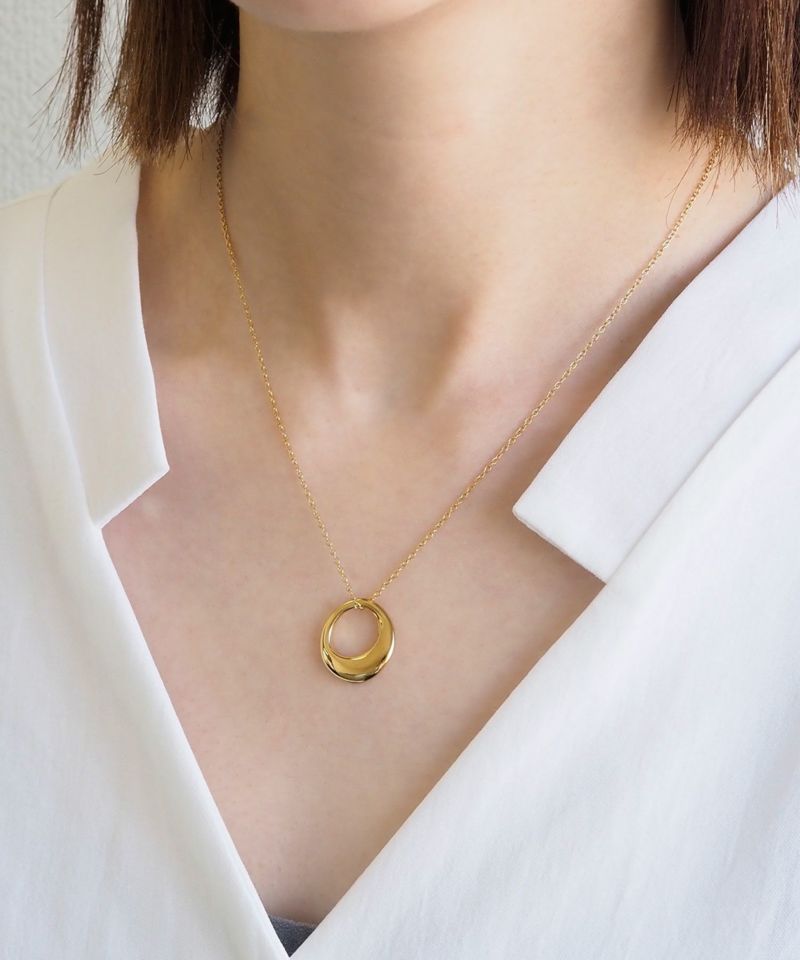 サークルメタルステンレスネックレス