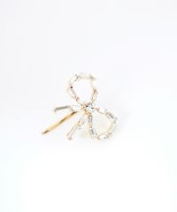 ビジューリボンポニーフック