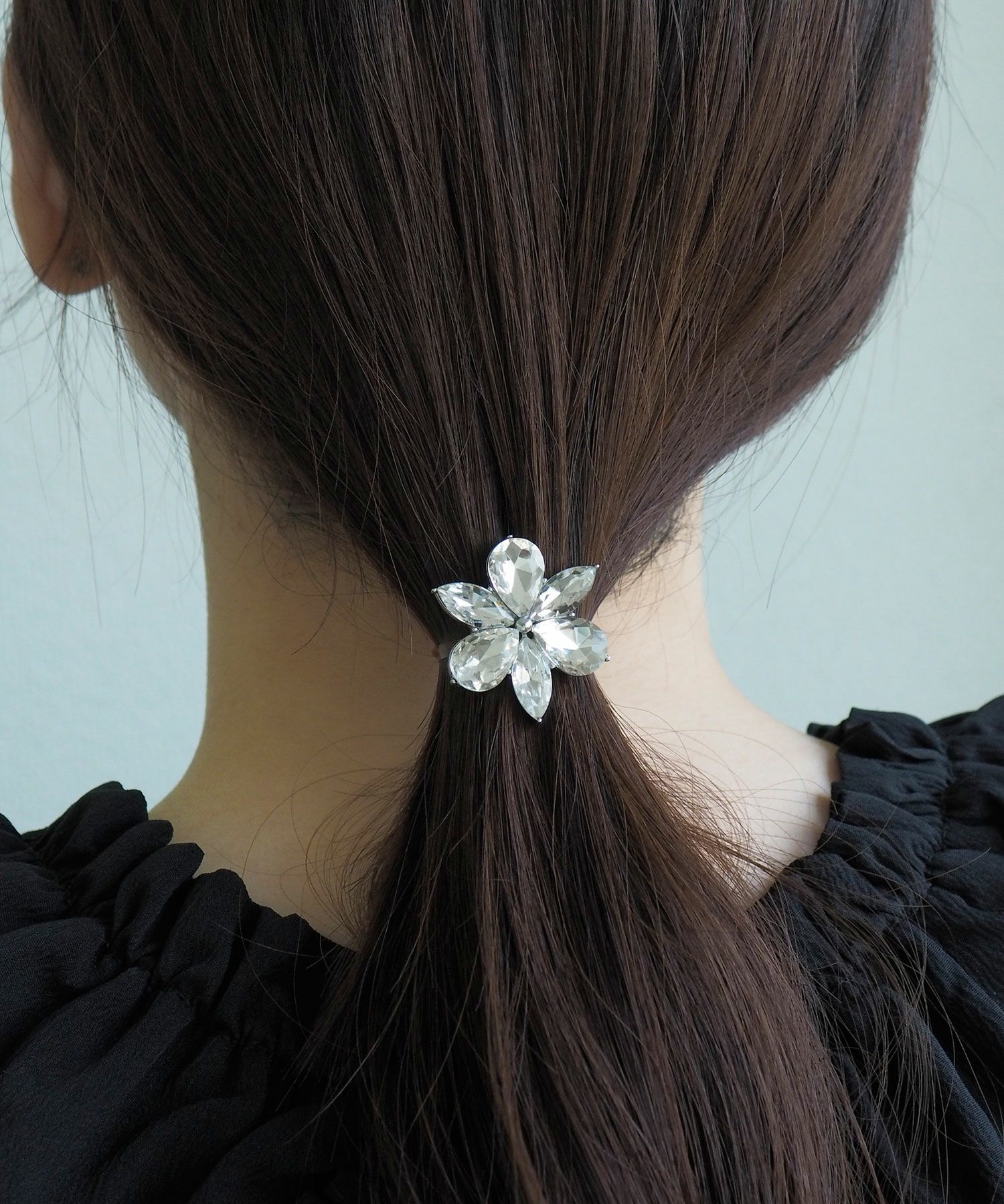 ビジューフラワーポニーフック